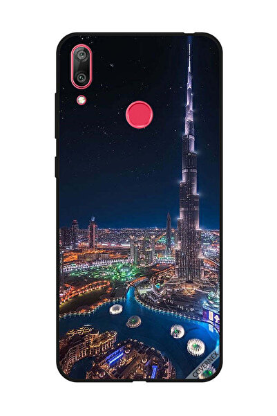Covernex غطاء حماية لهاتف هواوي Y7 Prime 2019 منظر ليلي لوسط المدينة