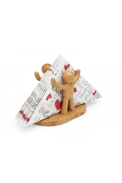 Flosoft Kitchen napkin holder Flosoft plastic with wood imitation