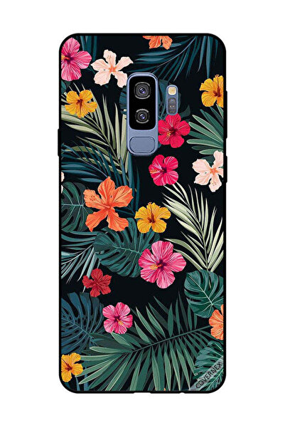 Covernex غطاء حماية لهاتف سامسونج جالاكسي S9 بلس، زهور متعددة الألوان وريش أخ...