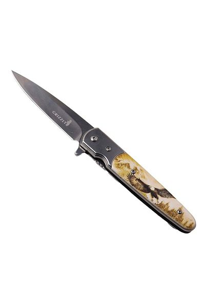 dalimag Manual Opening Knife, Steel Blade, Belt Clip, Eagle Design, 20 cm, Dalimag