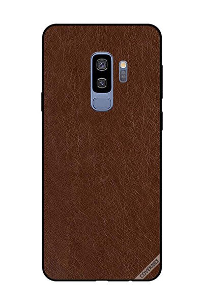 Covernex غطاء حماية لهاتف سامسونج جالاكسي S9 بلس بنمط جلدي بني داكن