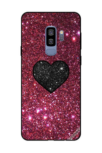Covernex غطاء حماية لهاتف سامسونج جالاكسي S9 بلس بتصميم قلب أسود مع لمسات حمر...