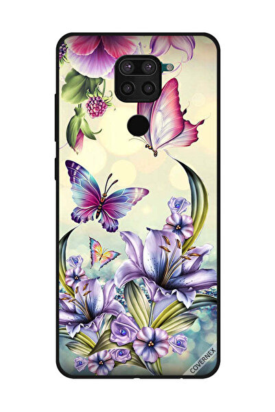 Covernex غطاء حماية لهاتف شاومي ريدمي نوت 9 بنقشة زهور أرجوانية وفراشات