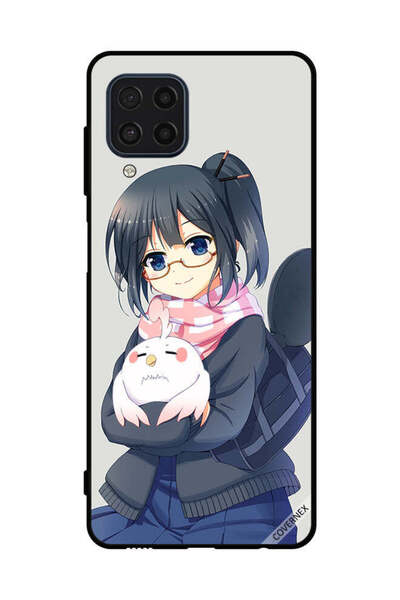 Covernex غطاء حماية لهاتف سامسونج جالاكسي M22 4G فتاة تحمل حيوانًا أليفًا