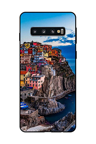 Covernex غطاء حماية لهاتف سامسونج جالاكسي S10 - منازل ملونة على البحر