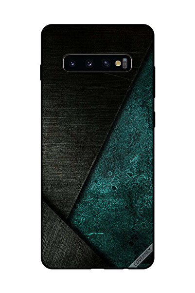 Covernex غطاء حماية لهاتف سامسونج جالاكسي S10 بلس بنمط أسود وأخضر غامق