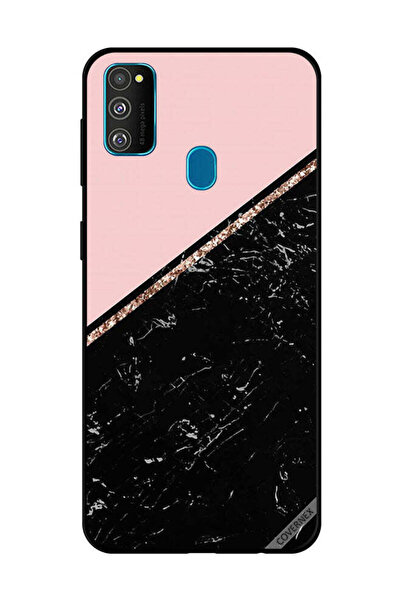 Covernex غطاء حماية لهاتف سامسونج جالاكسي M30s - أسود رخامي وشريط ذهبي