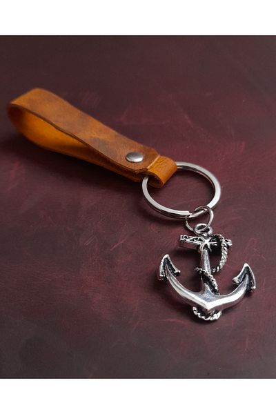 BSN Store Anchor Symbol Premium Keychain Hand Made Real Leather Keychain