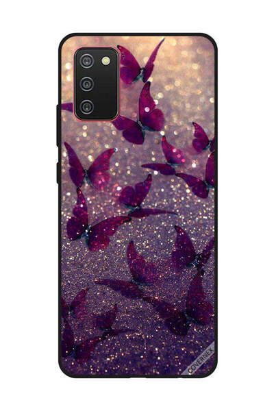 Covernex غطاء حماية لهاتف سامسونج جالاكسي A02s/F02s بنقشة فراشات لامعة