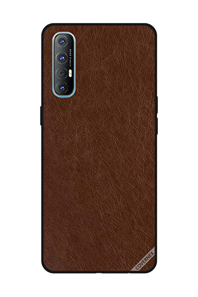 Covernex غطاء حماية لهاتف OPPO Reno 3 Pro بنقشة جلد بني داكن