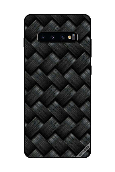 Covernex غطاء حماية لهاتف سامسونج جالاكسي S10 بلس بنمط خطوط سوداء