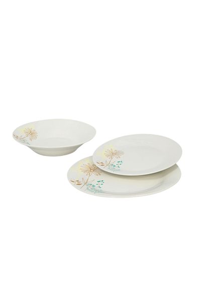 Oti 18-piece dinner service, 6 people, porcelain, Naturalezza, white
