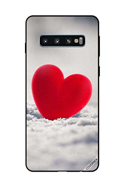 Covernex غطاء حماية لهاتف سامسونج جالاكسي S10 بتصميم قلب أحمر جميل