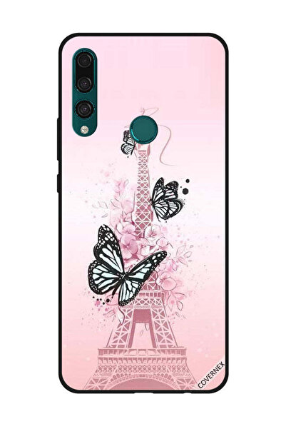 Covernex غطاء حماية لهاتف هواوي Y9 Prime 2019 - فراشات سوداء على برج إيفيل