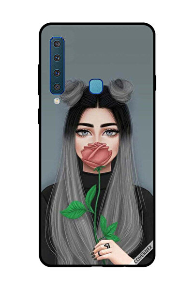 Covernex غطاء حماية لهاتف سامسونج جالاكسي A9 2018، فتاة لطيفة تخفي فمها على ش...