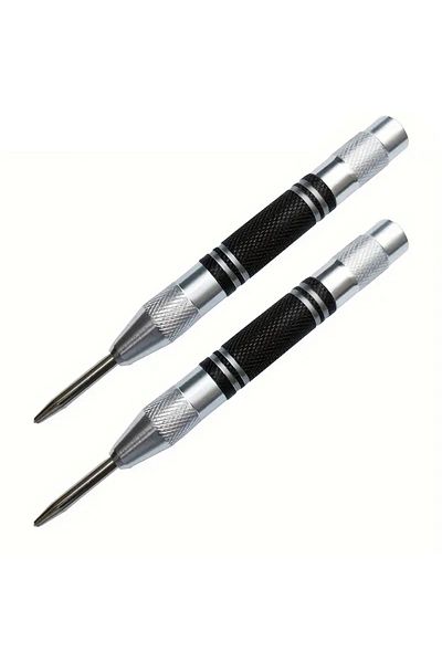 Choice Center Punch 2pc Auto Center Puncher Hole Marker Wood Metal Steel Spring Load Kerner Drill Locator H