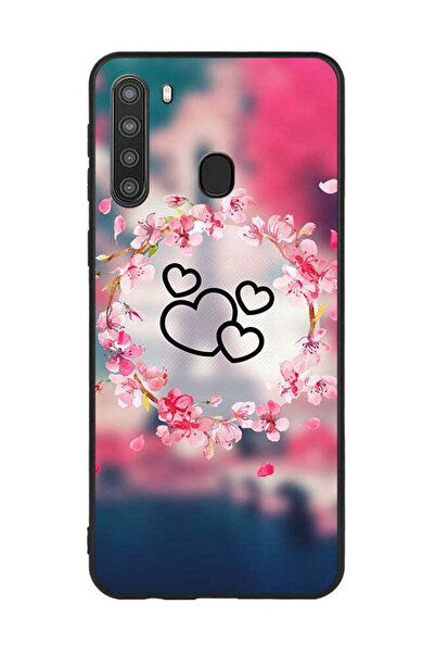 Covernex غطاء حماية لهاتف سامسونج جالاكسي A21 قلوب سوداء