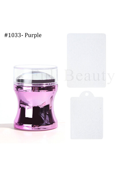 Choice 1033 أرجواني 1 مجموعة مرآة أظافر ختم شفاف سيليكون رأس مانيكير مكشطة نقل قوالب الطباعة