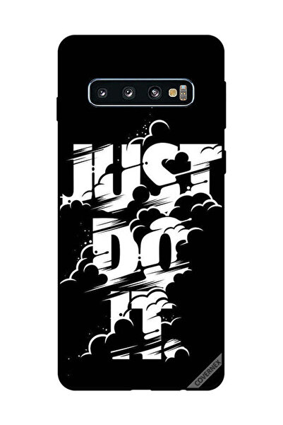 Covernex غطاء حماية لهاتف سامسونج جالكسي S10 - Just Do It - أبيض وأسود