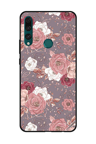 Covernex غطاء حماية لهاتف هواوي Y9 Prime 2019 بنقشة زهور بلون الشوكولاتة