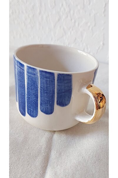 Handmade ÇİZGİ DETAYLI Elyapımı Kahve fincanı 150ml