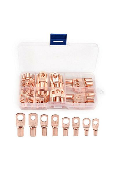 Choice Gold 60PCS SC Tinned Copper Lug Ring Wire Connectors Bare Cable Terminal