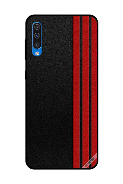Covernex غطاء حماية لهاتف سامسونج جالاكسي A50 بثلاثة خطوط عمودية حمراء