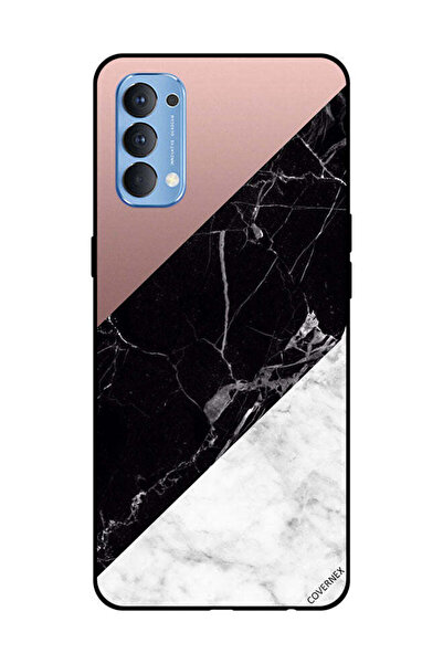 Covernex Protective Case Cover For OPPO Reno 4 4G White Black Marble Top Is P...