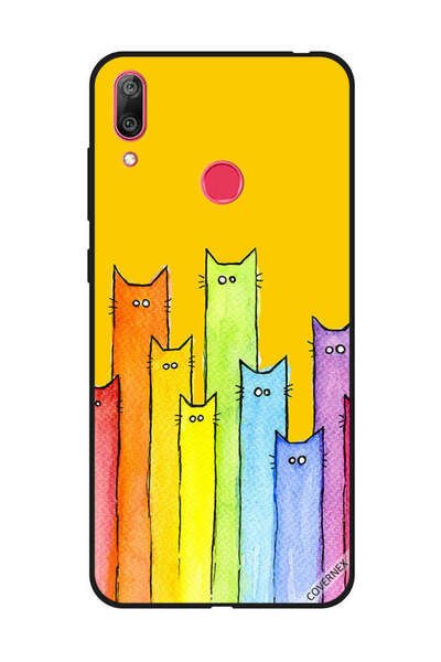 Covernex غطاء حماية لهاتف هواوي Y7 برايم 2019 - تصميم دمية قطة