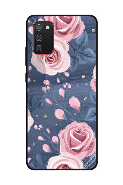 Covernex غطاء حماية لهاتف سامسونج جالاكسي A02s/F02s بنقشة ورود وردية وأوراق ر...