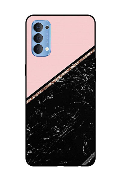 Covernex Protective Case Cover For OPPO Reno 4 4G Black Marble & Golden Strip
