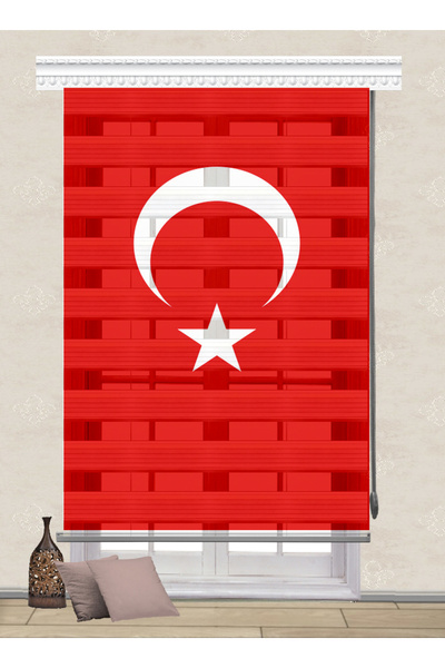 serir home DİJİTAL BASKI ZEBRA ŞANLI TÜRK BAYRAĞI SR-5066