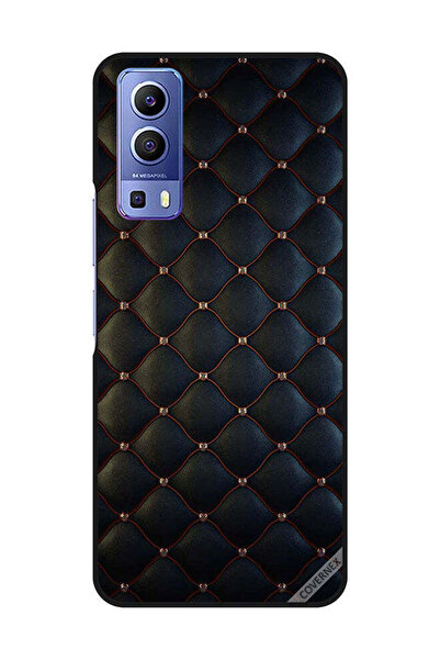Covernex غطاء حماية لهاتف Vivo Y72 5G مطبوع عليه نقشة قماشية سوداء
