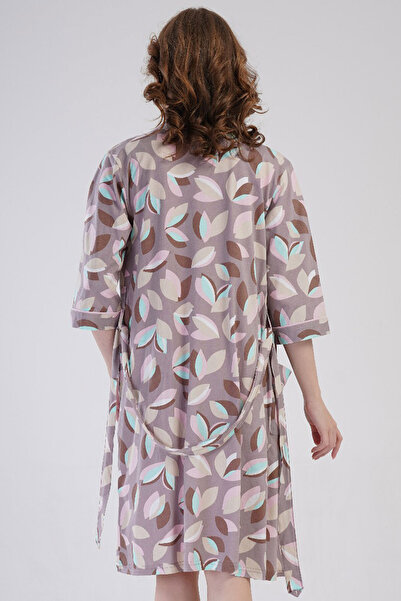 VİENETTA Βαμβακερό γυναικείο κοντομάνικο νυχτικό + 3/4 μανίκι πανωφόρι, 409135