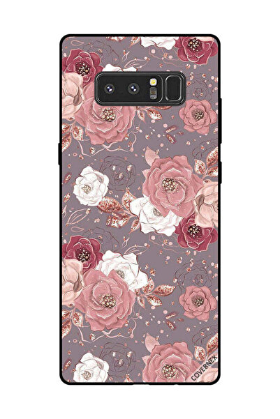 Covernex غطاء حماية لهاتف سامسونج جالاكسي نوت 8 بنقشة زهور بلون الشوكولاتة