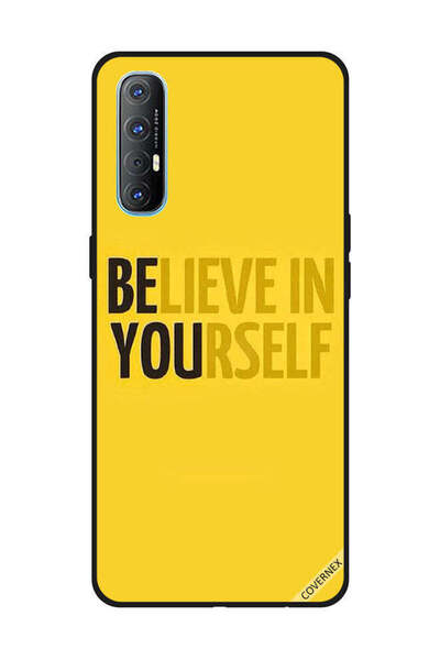 Covernex غطاء حماية لهاتف OPPO Reno 3 Pro Beleive In Yourself أصفر