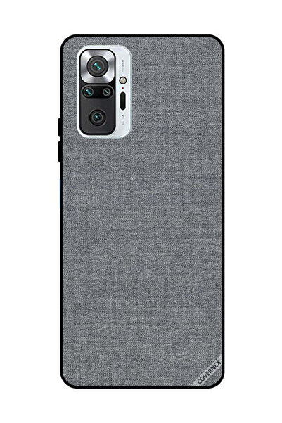 Covernex غطاء حماية لهاتف شاومي ريدمي نوت 10 برو 4G بنمط قماش رمادي