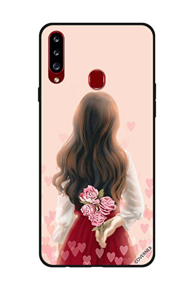 Covernex Protective Case Cover For Samsung Galaxy A20s Girl Hiding Flowers