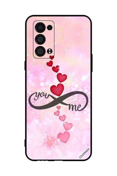 Covernex غطاء حماية لهاتف Oppo Reno6 Pro 5G قلوب حمراء ووردية أنت إنفينيتي مي