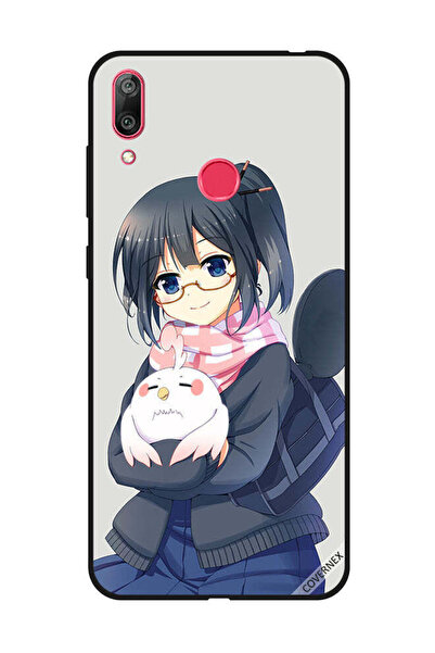 Covernex غطاء حماية لهاتف هواوي Y7 برايم 2019 فتاة تحمل حيوانًا أليفًا