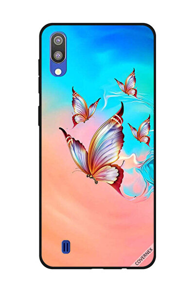 Covernex غطاء حماية لهاتف سامسونج جالاكسي M10، فراشات تحلق فوق لون الطلاء