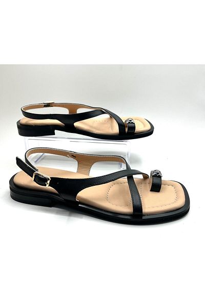NEWGÜLTEKİN Genuine Leather Poly Sole Very Stylish Summer Slippers