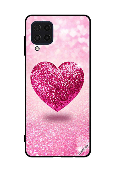 Covernex Protective Case Cover For Samsung Galaxy F22 4G Pink Glitter Heart