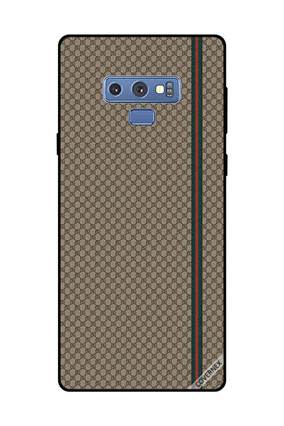 Covernex غطاء حماية لهاتف سامسونج جالكسي نوت 9 بخطوط حمراء وخضراء على نمط بني