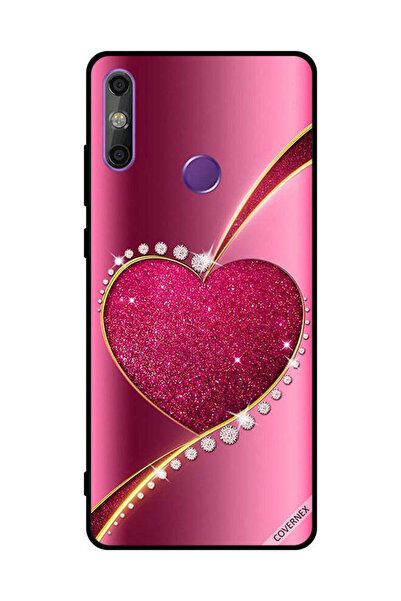 Covernex غطاء حماية لهاتف هواوي إنجوي 20E - قلب وردي لامع من الألماس