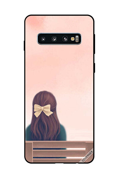 Covernex غطاء حماية لهاتف سامسونج جالاكسي S10 - فتاة جميلة على مقعد