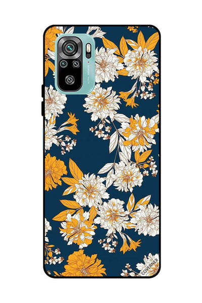 Covernex غطاء حماية لهاتف شاومي ريدمي نوت 10 4G بنقشة زهور وأوراق صفراء وبيضاء