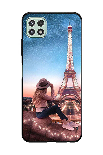 Covernex غطاء حماية لهاتف سامسونج جالاكسي A22 5G، فتاة قبعة بنية وبرج إيفيل