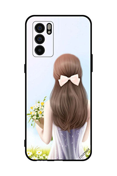 Covernex غطاء حماية لهاتف Oppo Reno6 5G فتاة جميلة تحمل الزهور