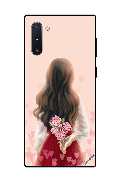 Covernex غطاء حماية لهاتف سامسونج جالكسي نوت 10 - فتاة تخفي الزهور